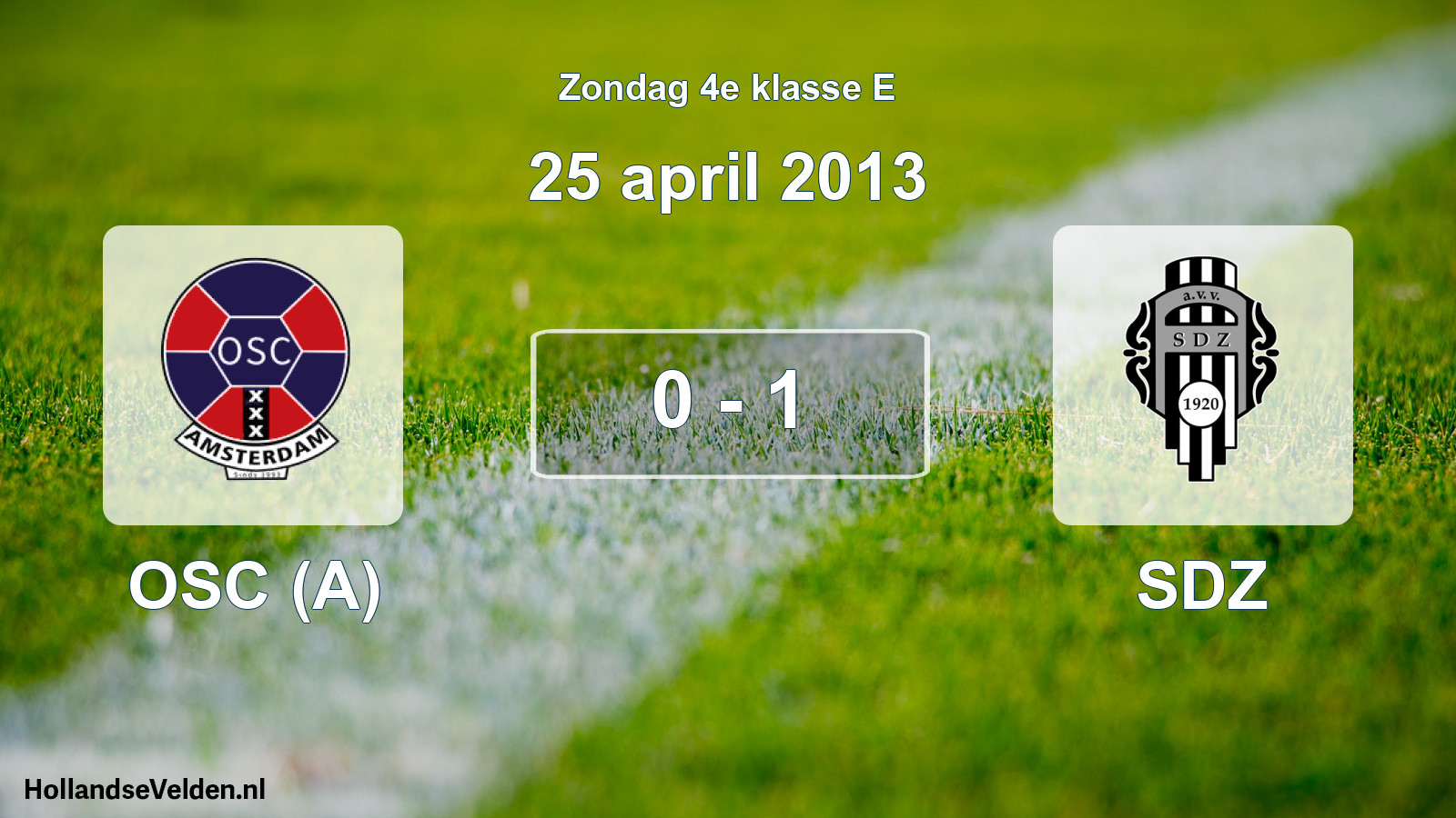 Total number of matches played: OSC (A) - SDZ 0 - 1 (25 April 2013)