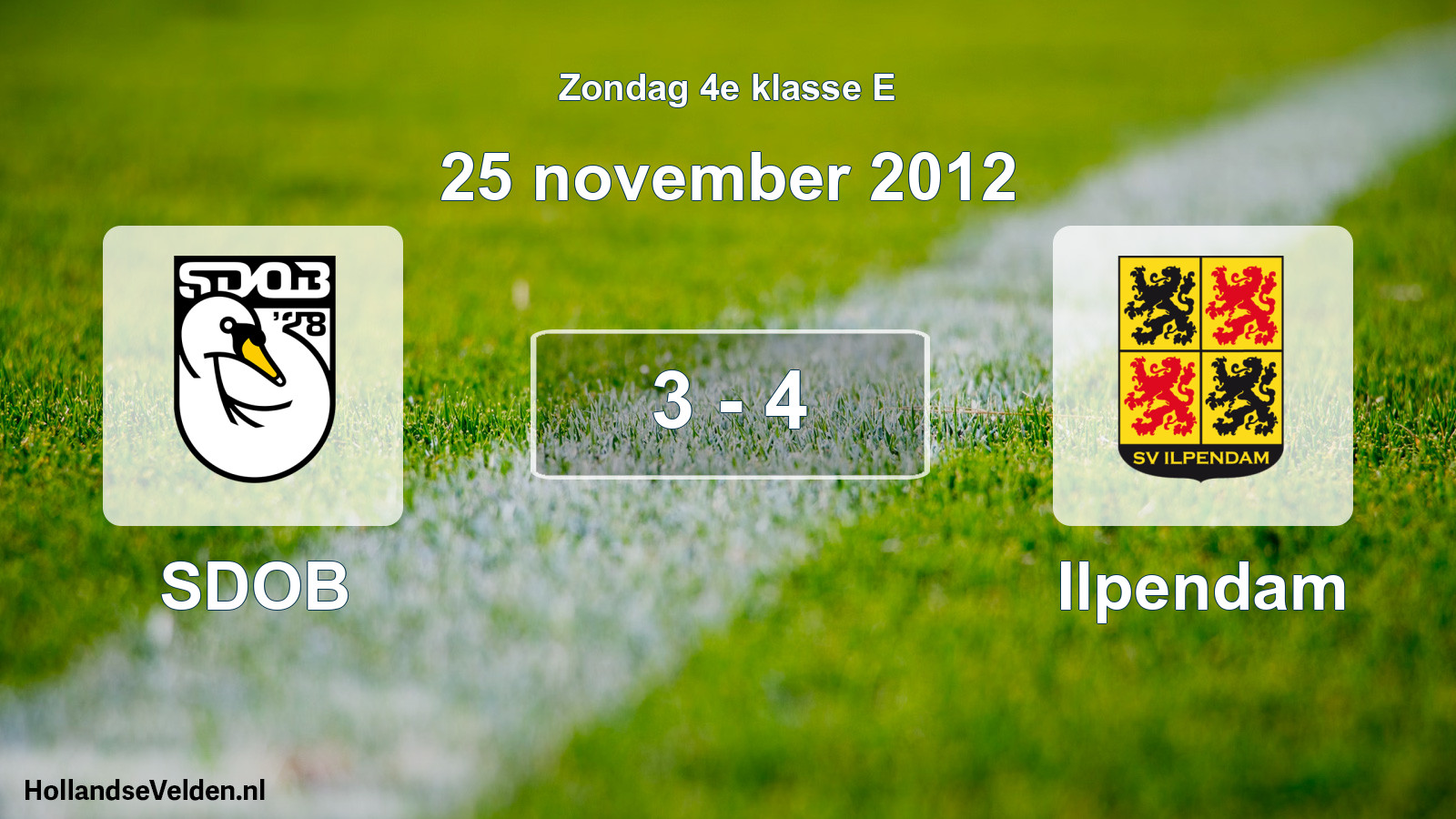 Total number of matches played: SDOB - Ilpendam 3 - 4 (25 November 2012)
