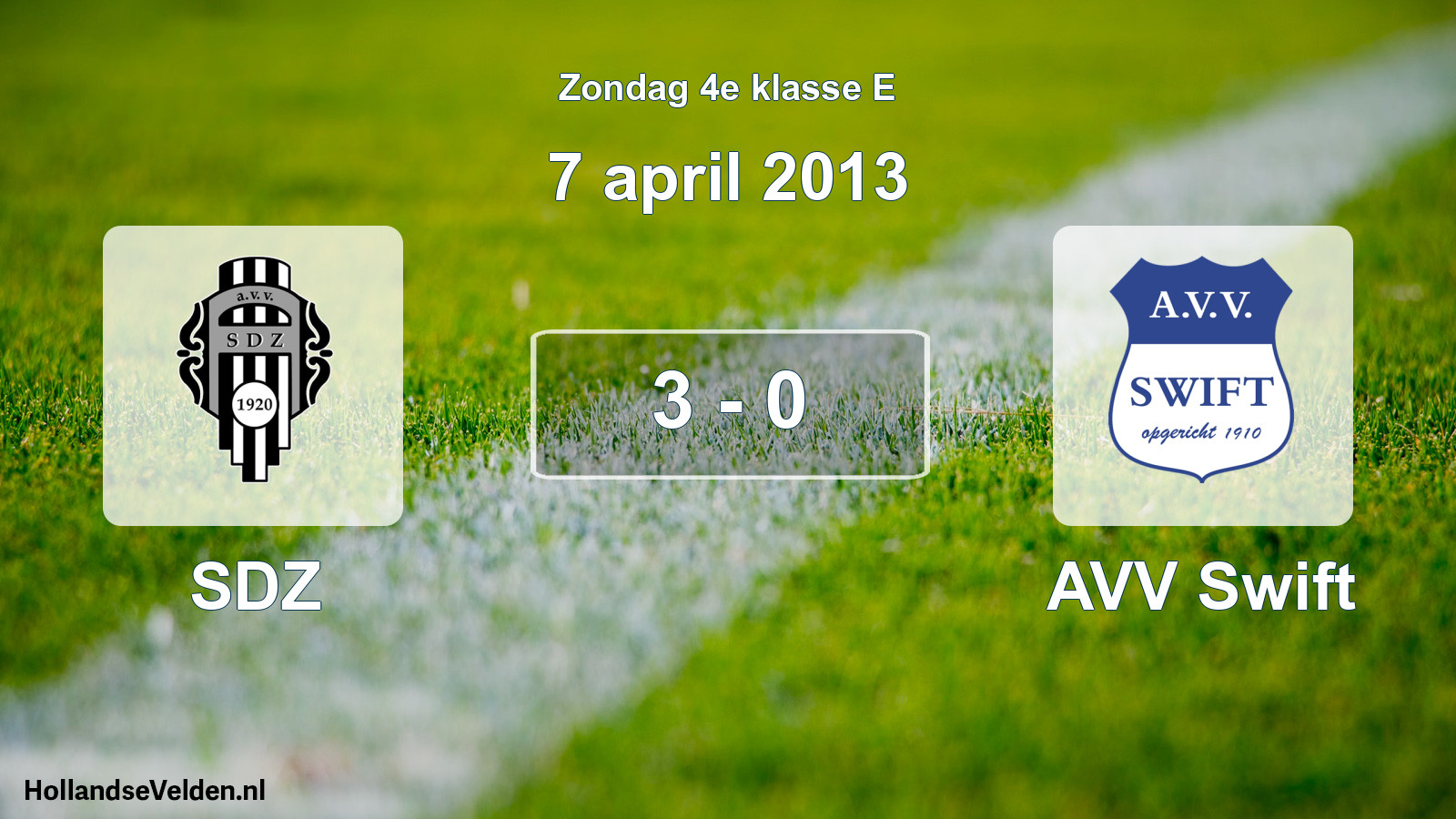 Total number of matches played: SDZ - AVV Swift 3 - 0 (7 April 2013)