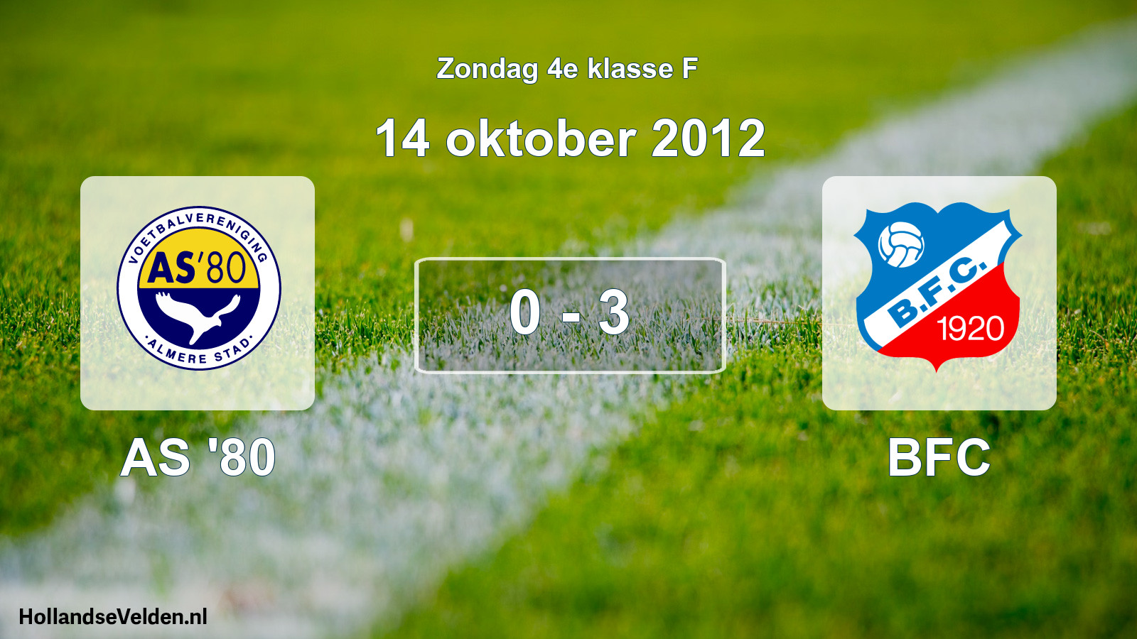 Total number of matches played: AS '80 - BFC 0 - 3 (14 October 2012)
