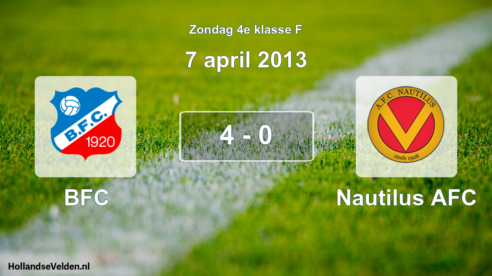 Total number of matches played: BFC - Nautilus AFC 4 - 0 (7 April 2013)