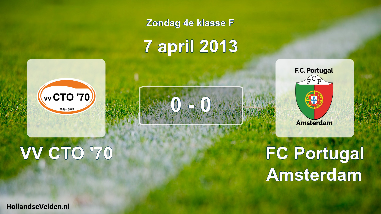 Total number of matches played: VV CTO '70 - FC Portugal Amsterdam 0 - 0 (7 April 2013)