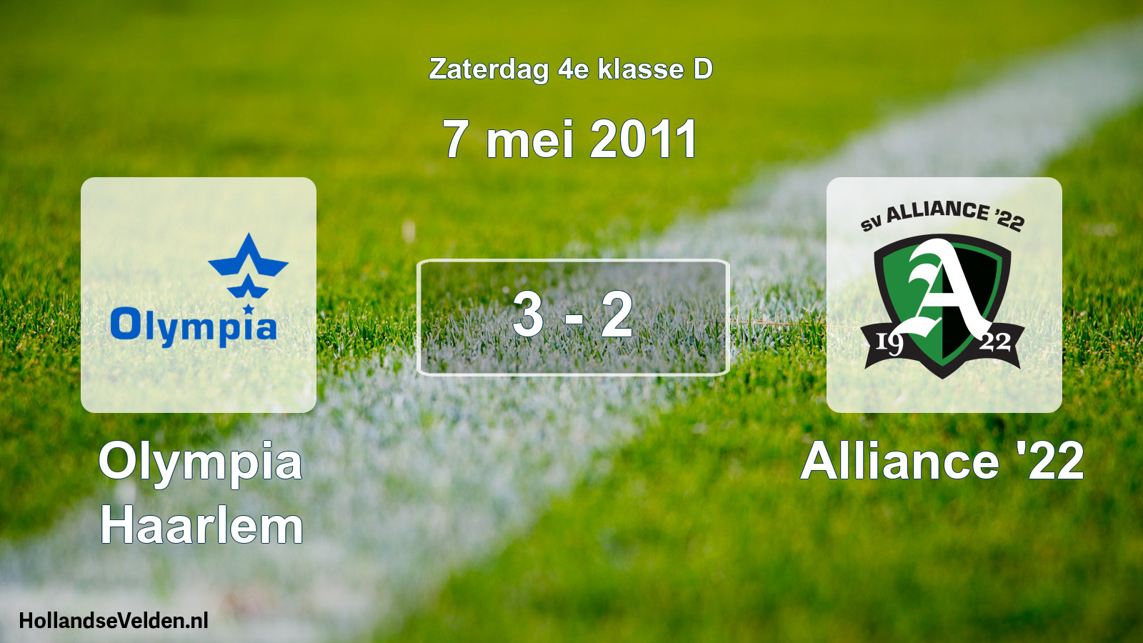 Total number of matches played: Olympia Haarlem - Alliance '22 3 - 2 (7 May 2011)