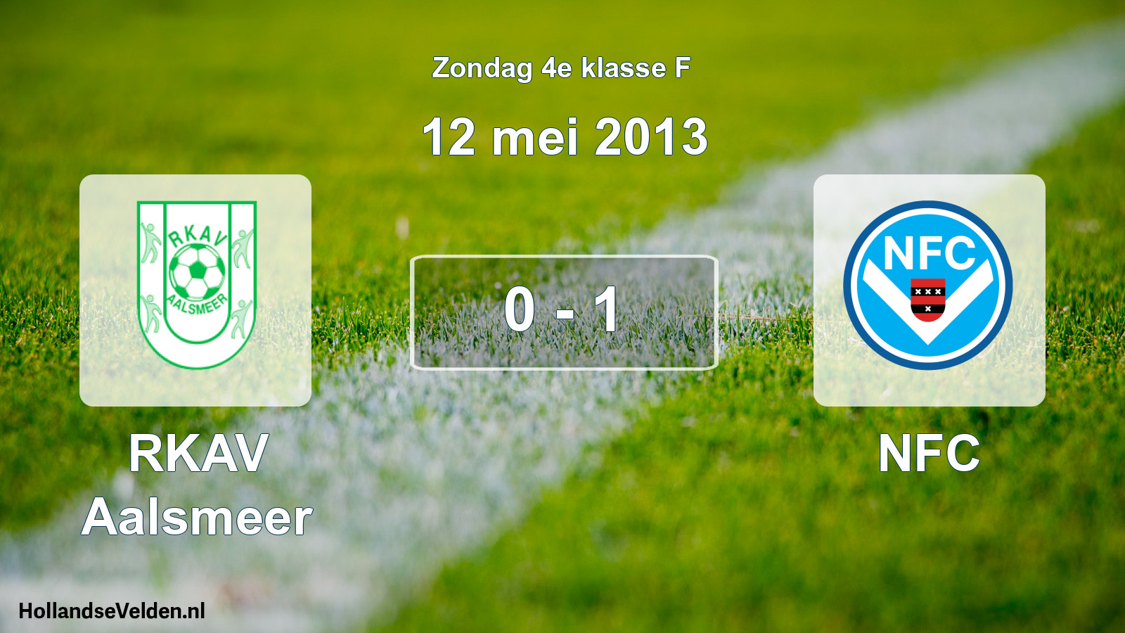 Total number of matches played: RKAV Aalsmeer - NFC 0 - 1 (12 May 2013)