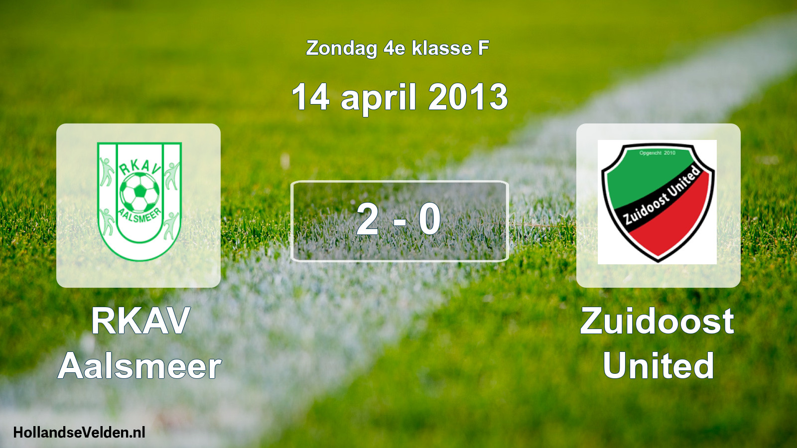 Total number of matches played: RKAV Aalsmeer - Zuidoost United 2 - 0 (14 April 2013)