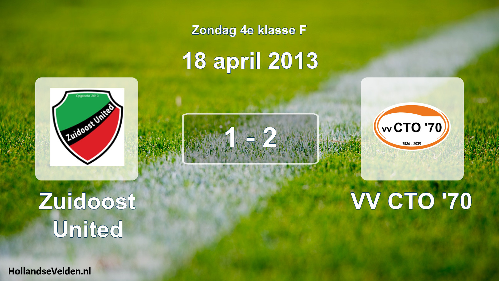 Total number of matches played: Zuidoost United - VV CTO '70 1 - 2 (18 April 2013)
