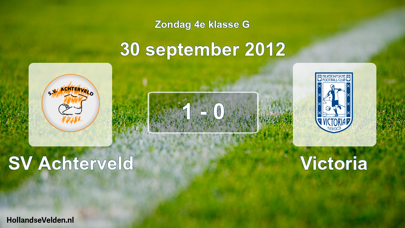 Total number of matches played: SV Achterveld - Victoria 1 - 0 (30 September 2012)