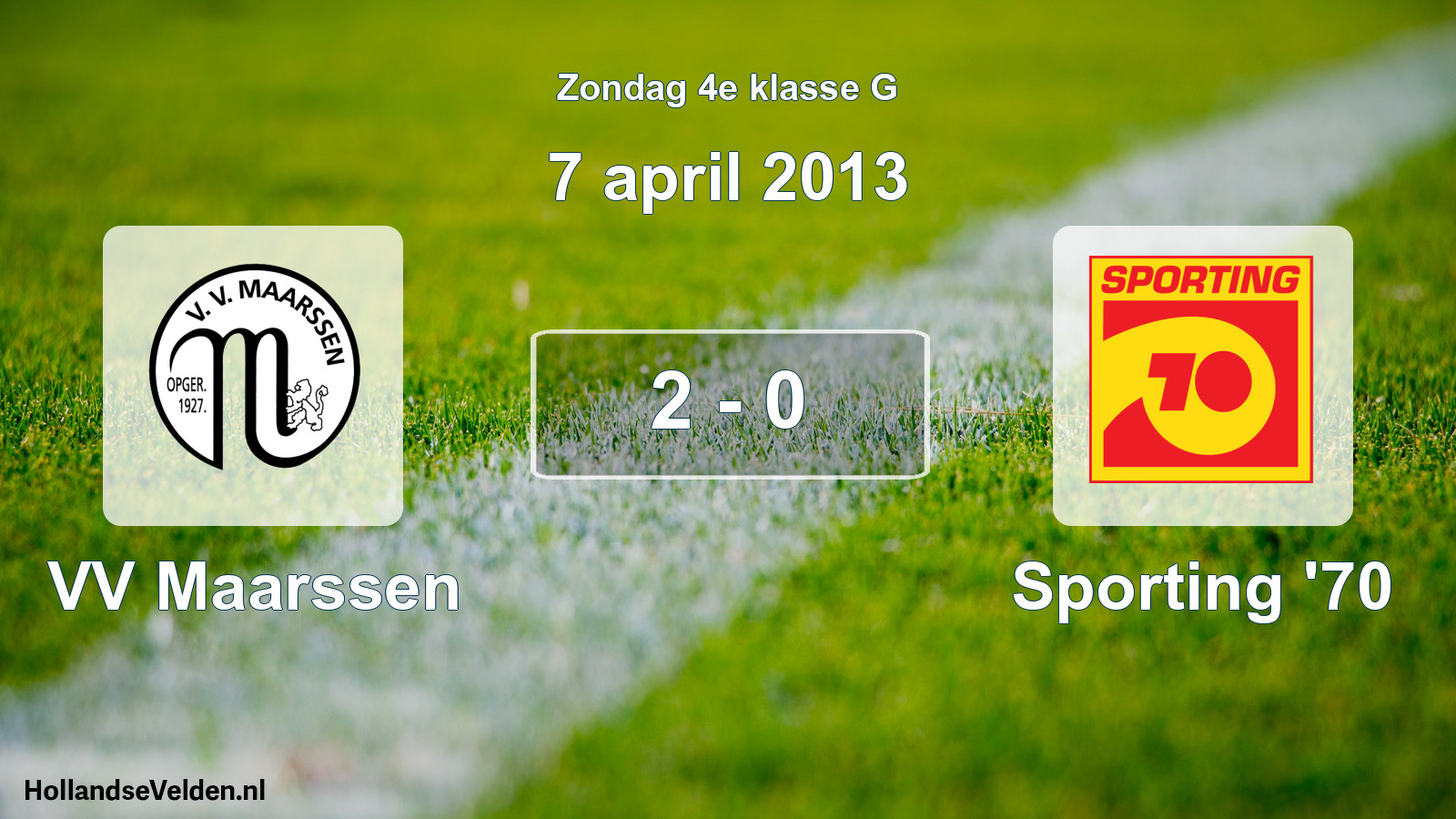 Total number of matches played: VV Maarssen - Sporting '70 2 - 0 (7 April 2013)