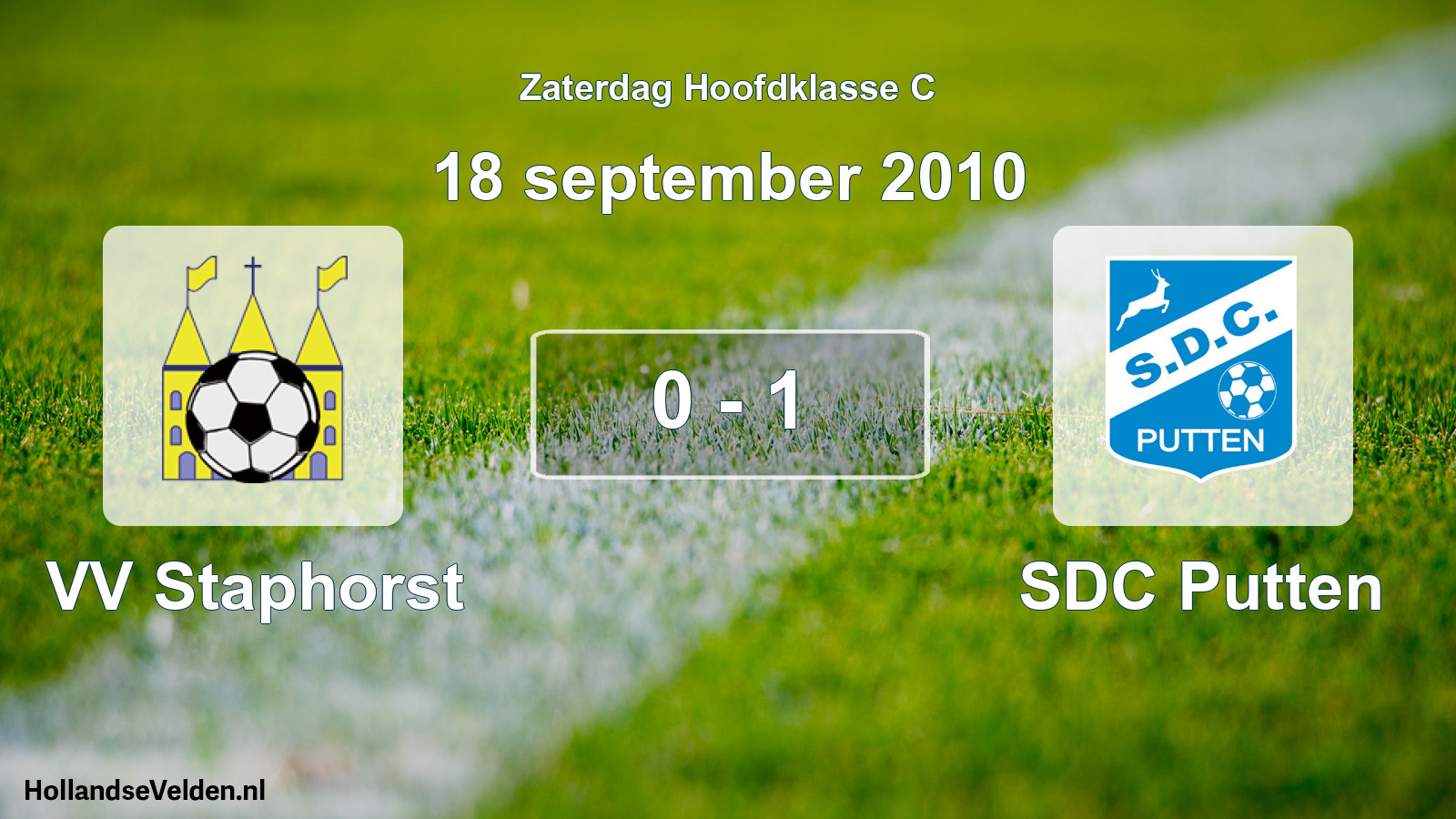 Total number of matches played: VV Staphorst - SDC Putten 0 - 1 (18 September 2010)