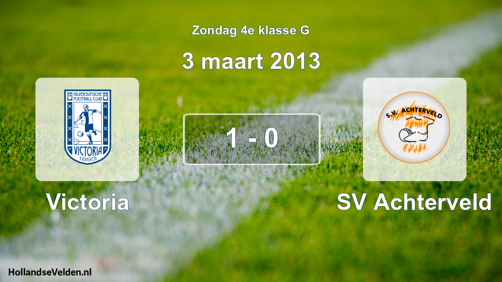 Total number of matches played: Victoria - SV Achterveld 1 - 0 (3 March 2013)