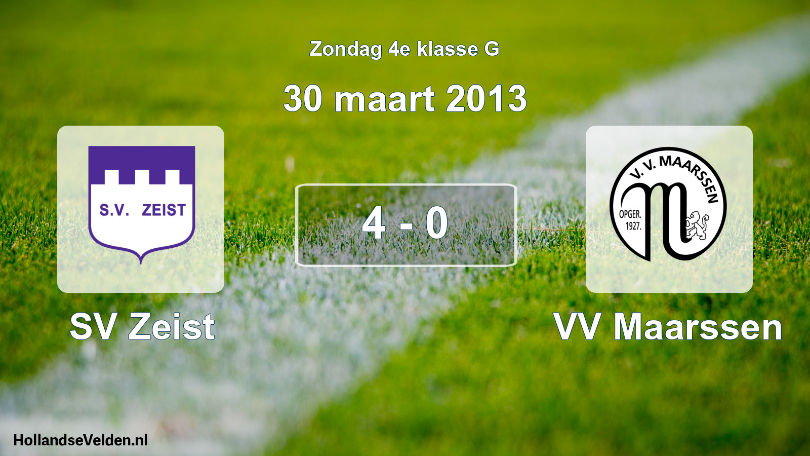 Total number of matches played: SV Zeist - VV Maarssen 4 - 0 (30 March 2013)