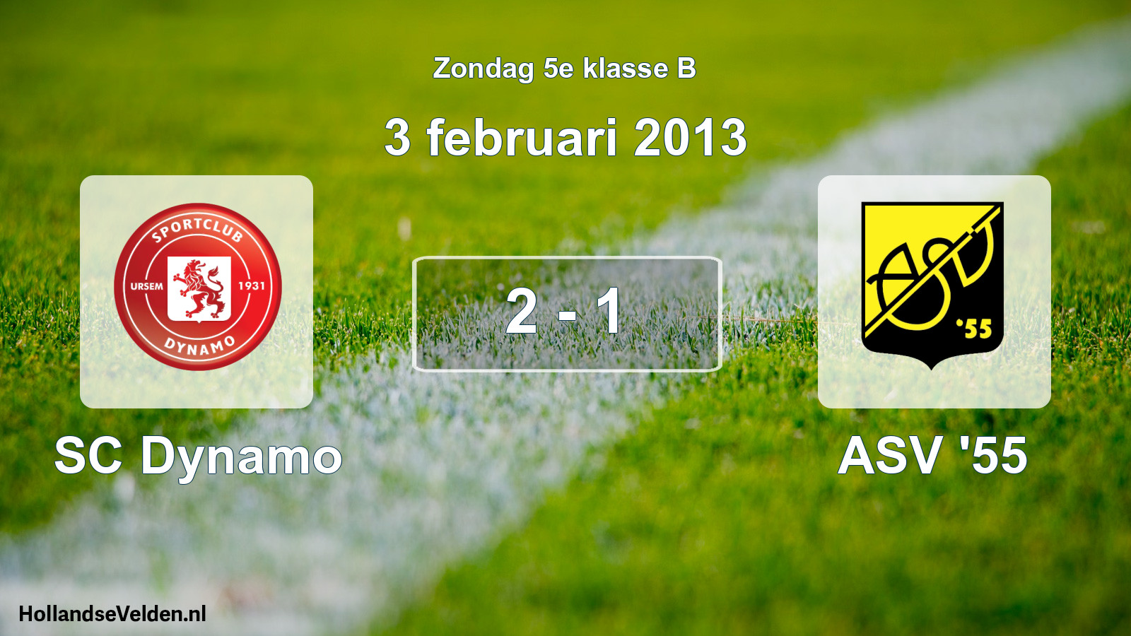 Total number of matches played: SC Dynamo - ASV '55 2 - 1 (3 February 2013)