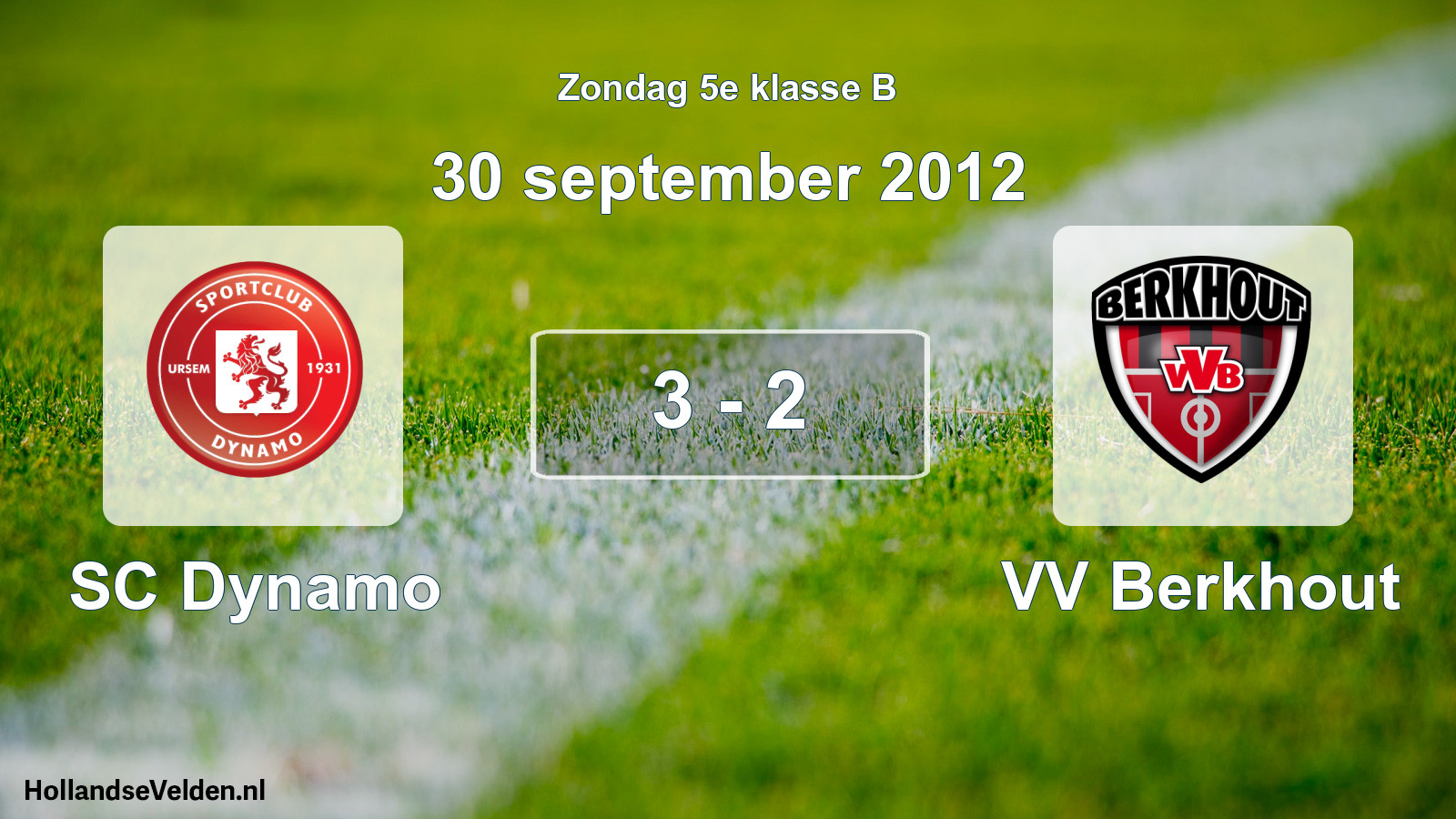 Total number of matches played: SC Dynamo - VV Berkhout 3 - 2 (30 September 2012)