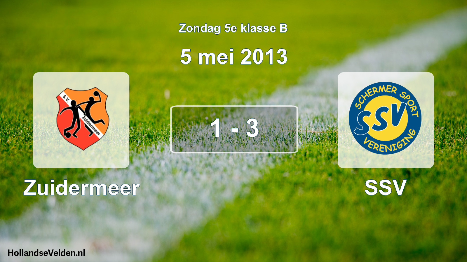 Total number of matches played: Zuidermeer - SSV 1 - 3 (5 May 2013)