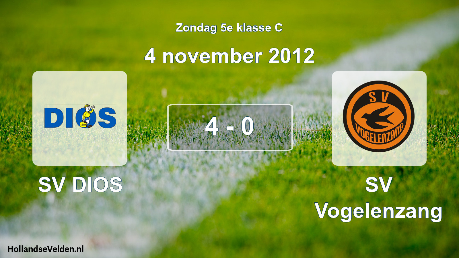 Total number of matches played: SV DIOS - SV Vogelenzang 4 - 0 (4 November 2012)