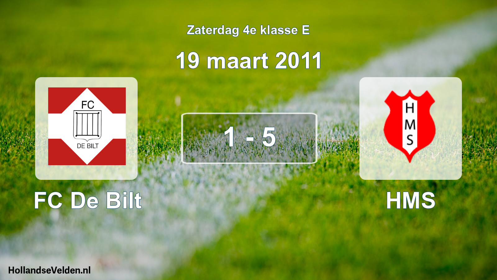 Total number of matches played: FC De Bilt - HMS 1 - 5 (19 March 2011)