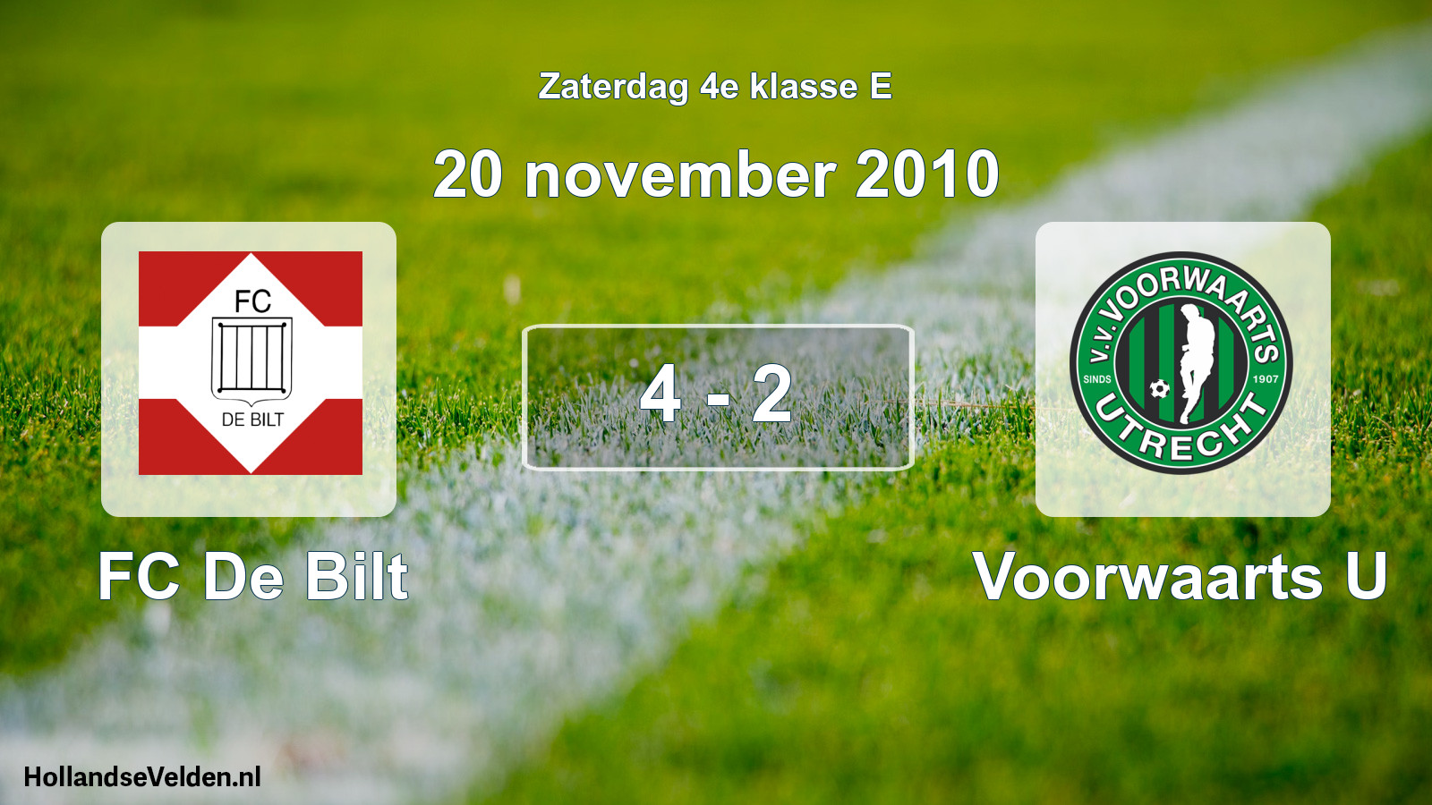 Total number of matches played: FC De Bilt - Voorwaarts U 4 - 2 (20 November 2010)