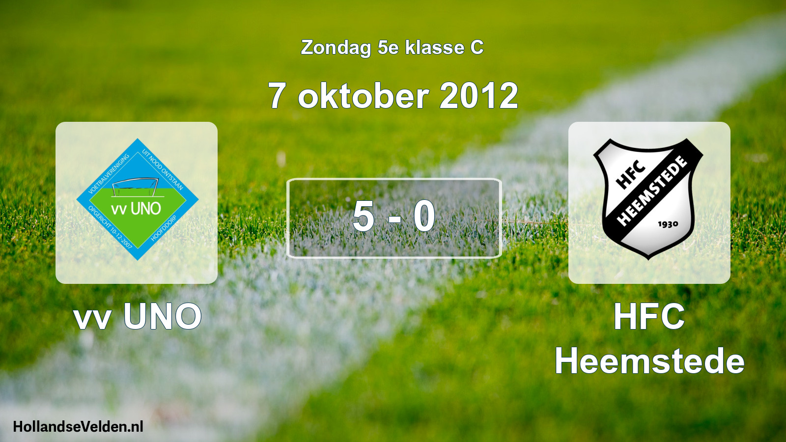 Total number of matches played: vv UNO - HFC Heemstede 5 - 0 (7 October 2012)