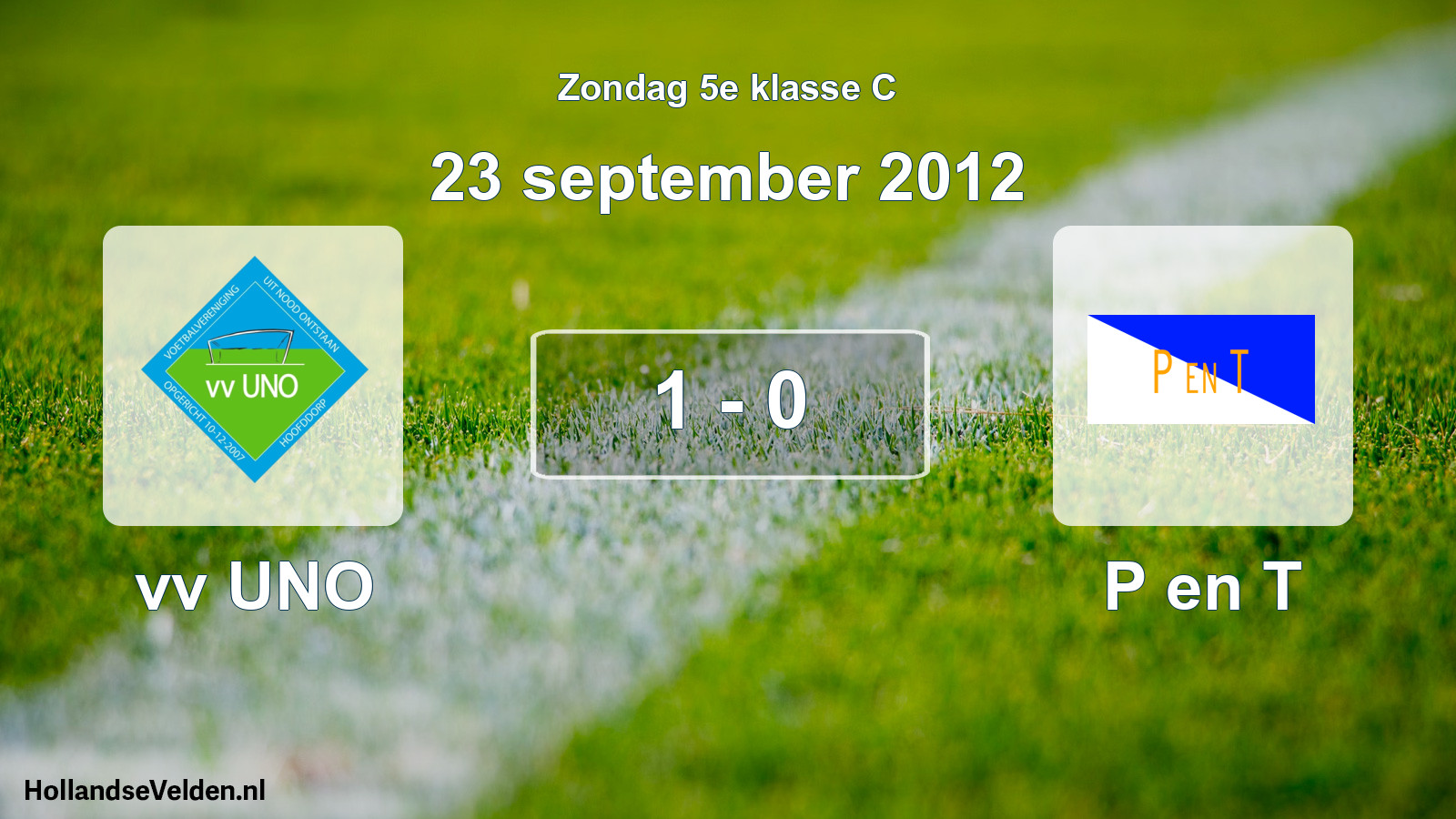 Total number of matches played: vv UNO - P en T 1 - 0 (23 September 2012)