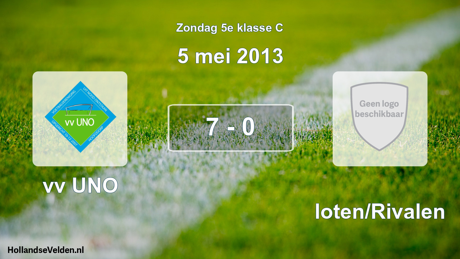 Total number of matches played: vv UNO - Sloten/Rivalen 7 - 0 (5 May 2013)