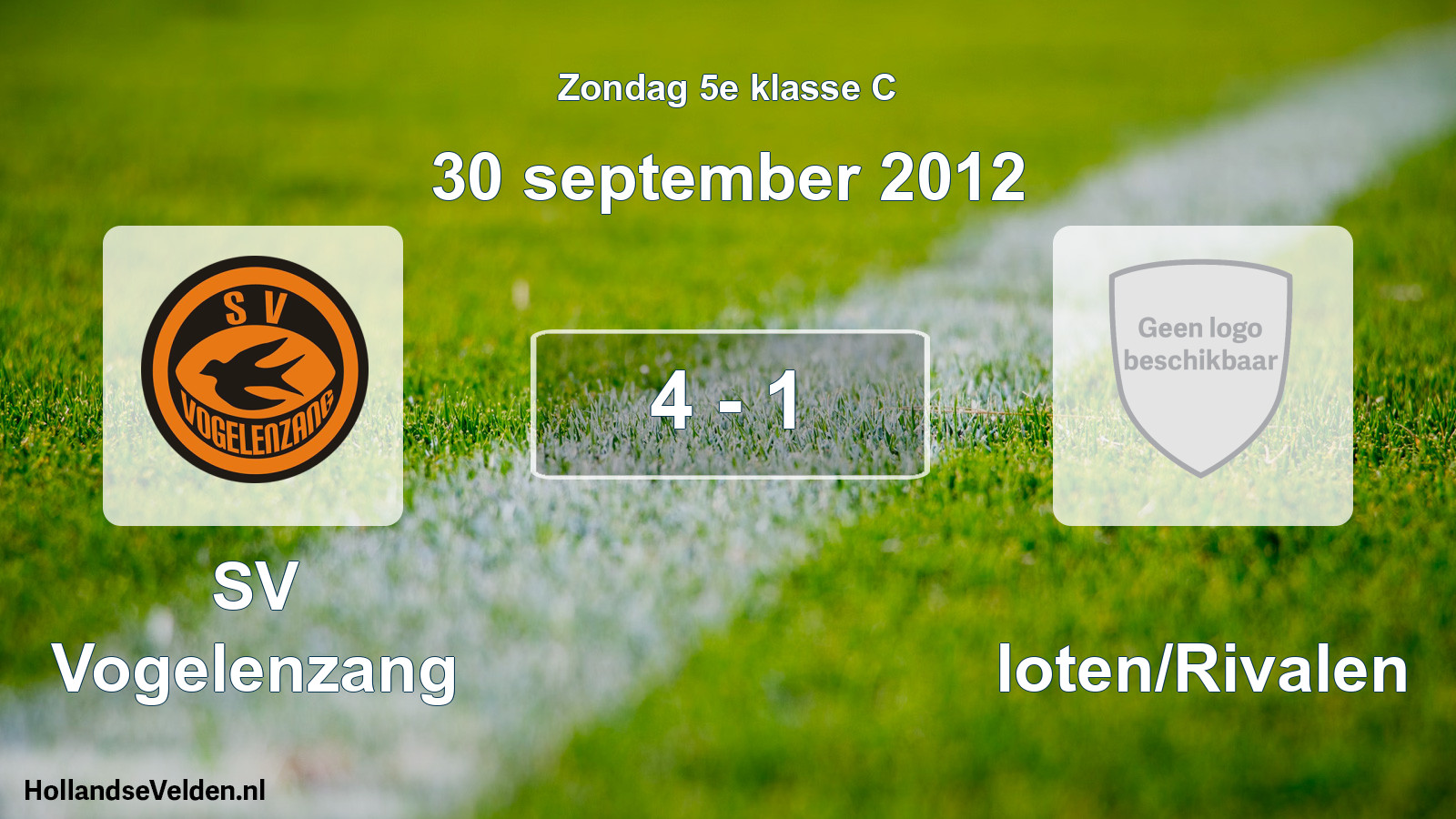 Total number of matches played: SV Vogelenzang - Sloten/Rivalen 4 - 1 (30 September 2012)