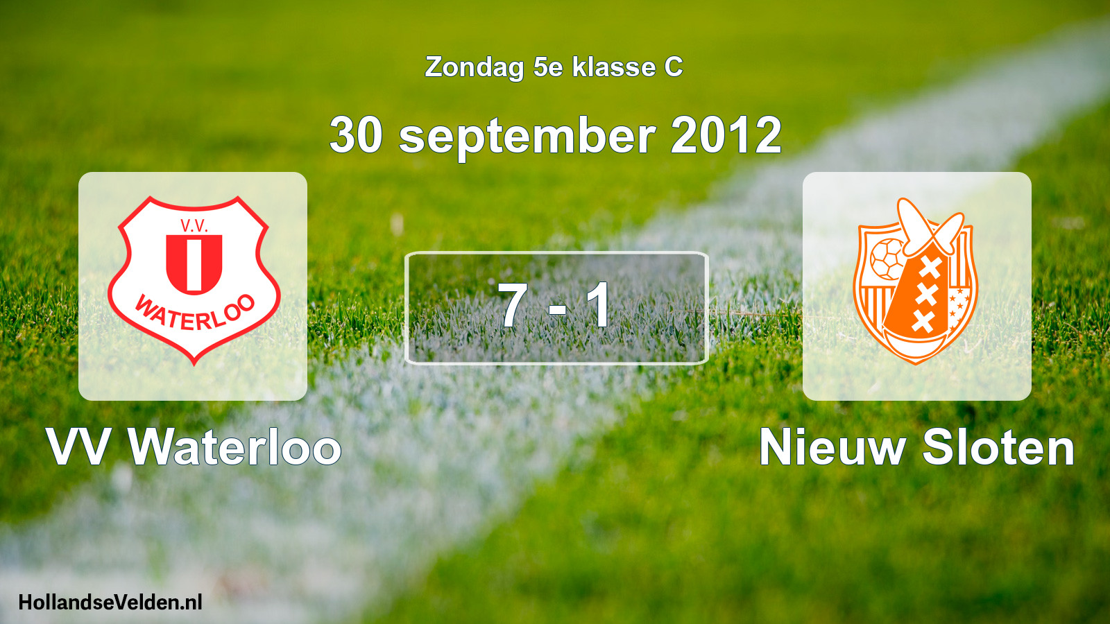 Total number of matches played: VV Waterloo - Nieuw Sloten 7 - 1 (30 September 2012)