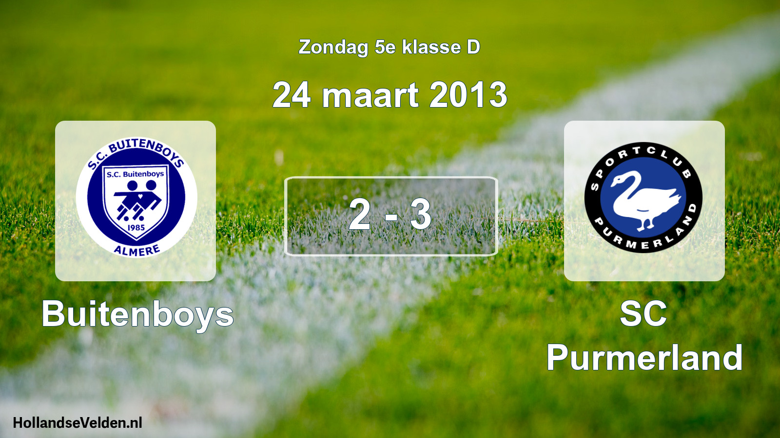 Total number of matches played: Buitenboys - SC Purmerland 2 - 3 (24 March 2013)