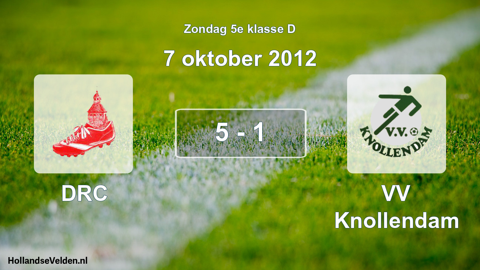 Total number of matches played: DRC - VV Knollendam 5 - 1 (7 October 2012)