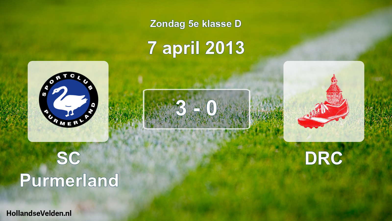 Total number of matches played: SC Purmerland - DRC 3 - 0 (7 April 2013)