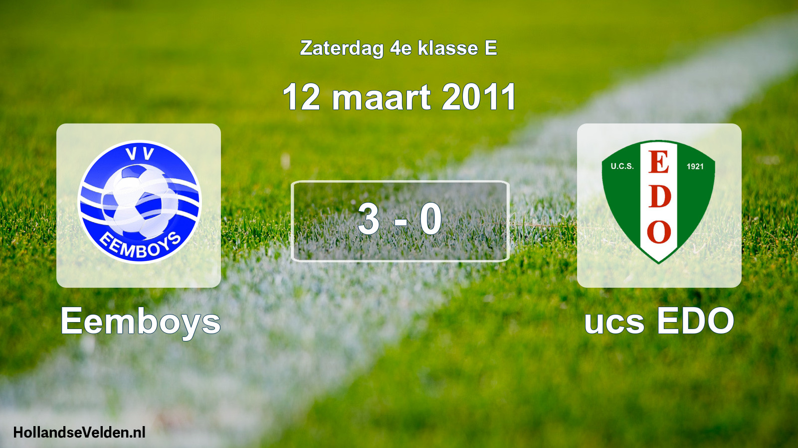 Total number of matches played: Eemboys - ucs EDO 3 - 0 (12 March 2011)