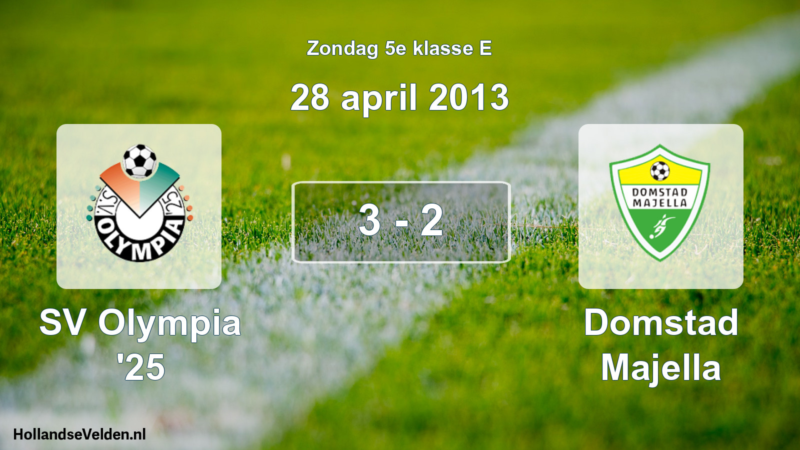 Total number of matches played: SV Olympia '25 - Domstad Majella 3 - 2 (28 April 2013)