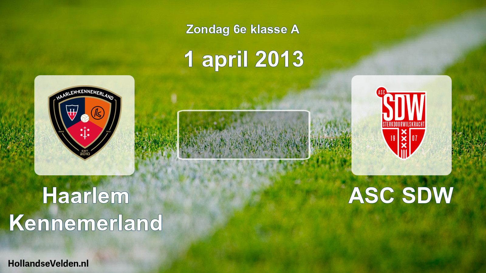 Scheduled Match: Haarlem Kennemerland - ASC SDW (1 April 2013)