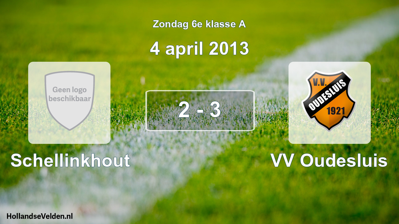 Total number of matches played: Schellinkhout - VV Oudesluis 2 - 3 (4 April 2013)