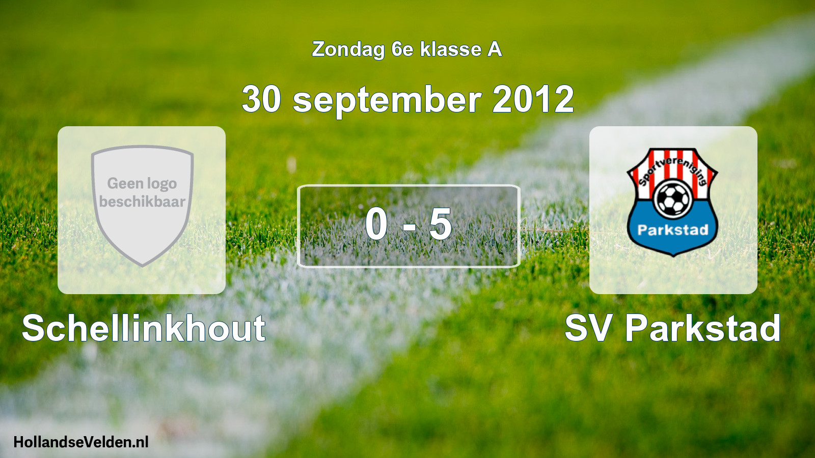 Total number of matches played: Schellinkhout - SV Parkstad 0 - 5 (30 September 2012)