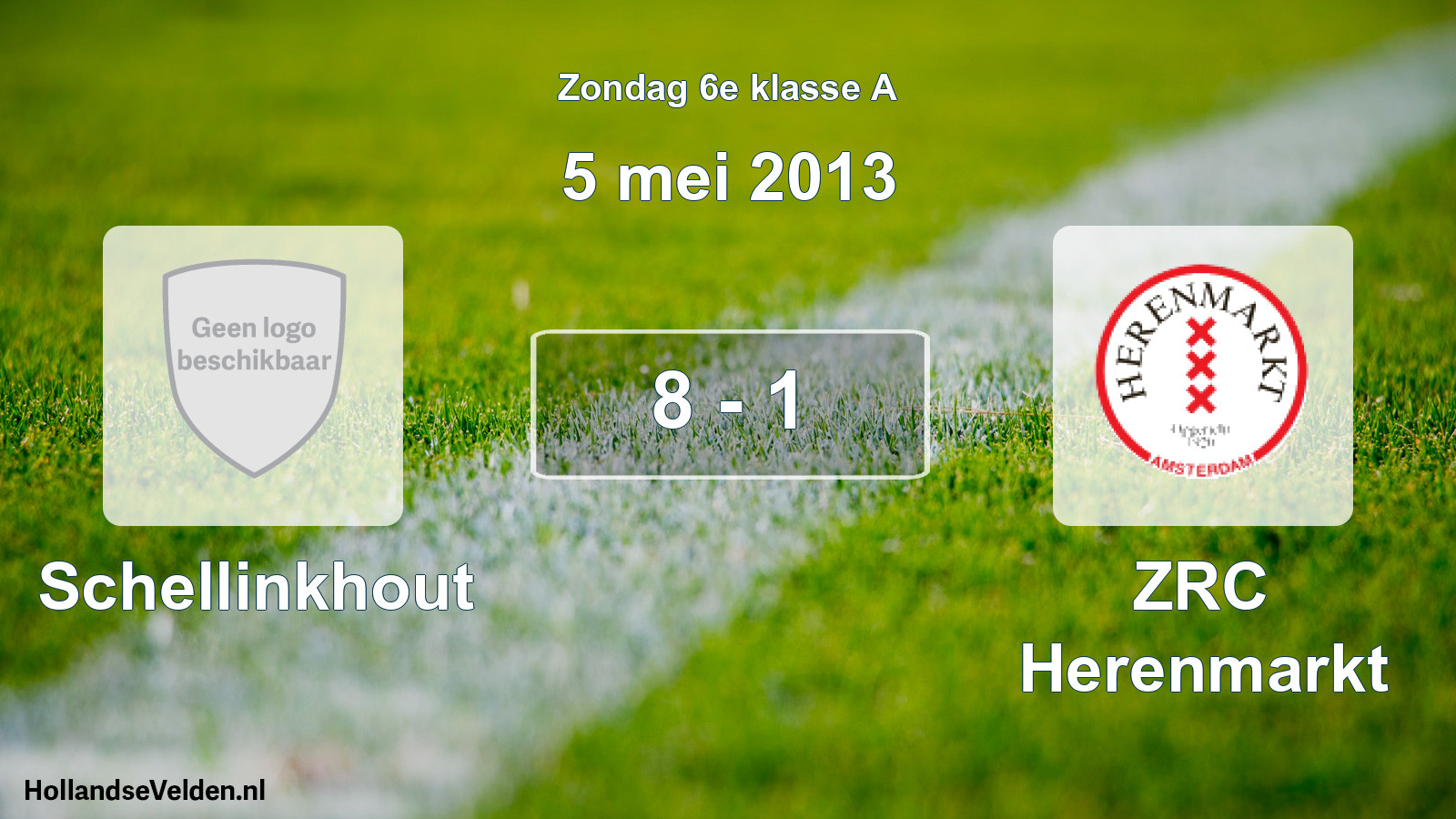 Total number of matches played: Schellinkhout - ZRC Herenmarkt 8 - 1 (5 May 2013)