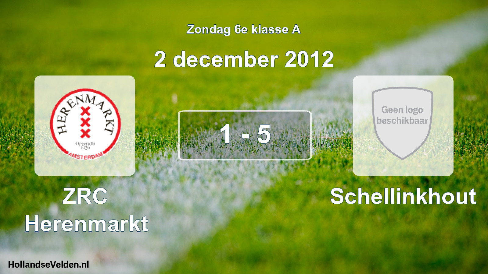 Total number of matches played: ZRC Herenmarkt - Schellinkhout 1 - 5 (2 December 2012)