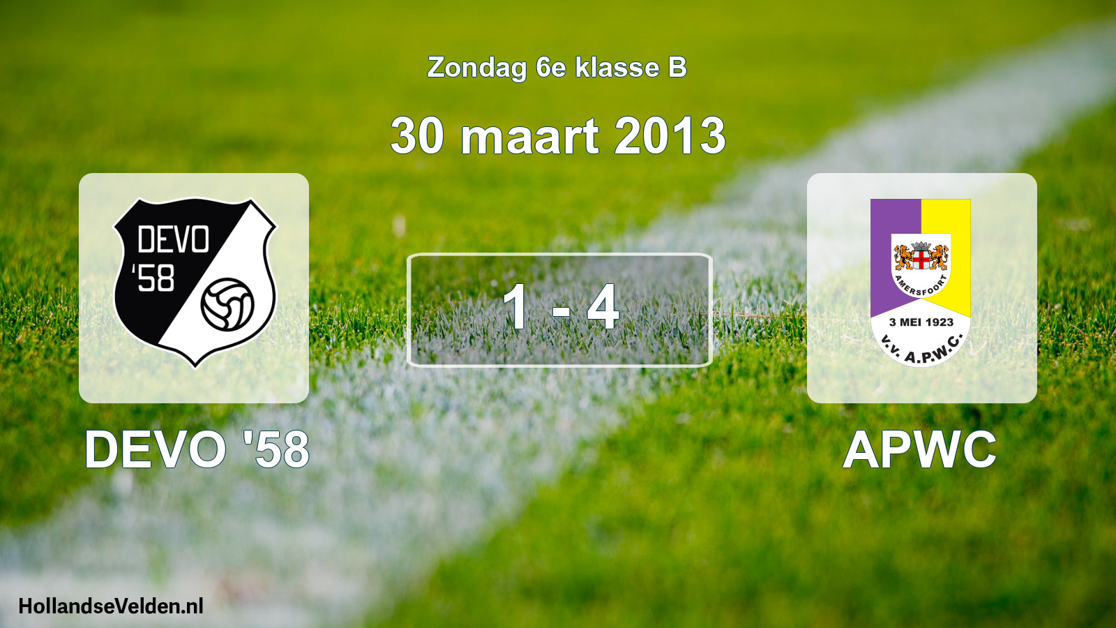 Total number of matches played: DEVO '58 - APWC 1 - 4 (30 March 2013)