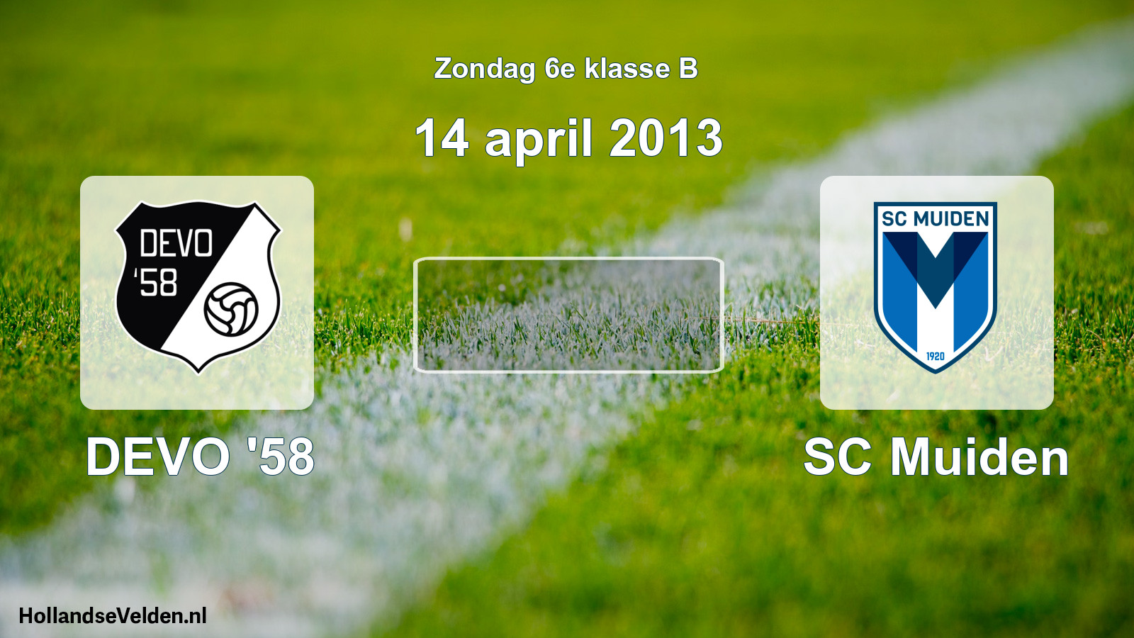 Scheduled Match: DEVO '58 - SC Muiden (14 April 2013)