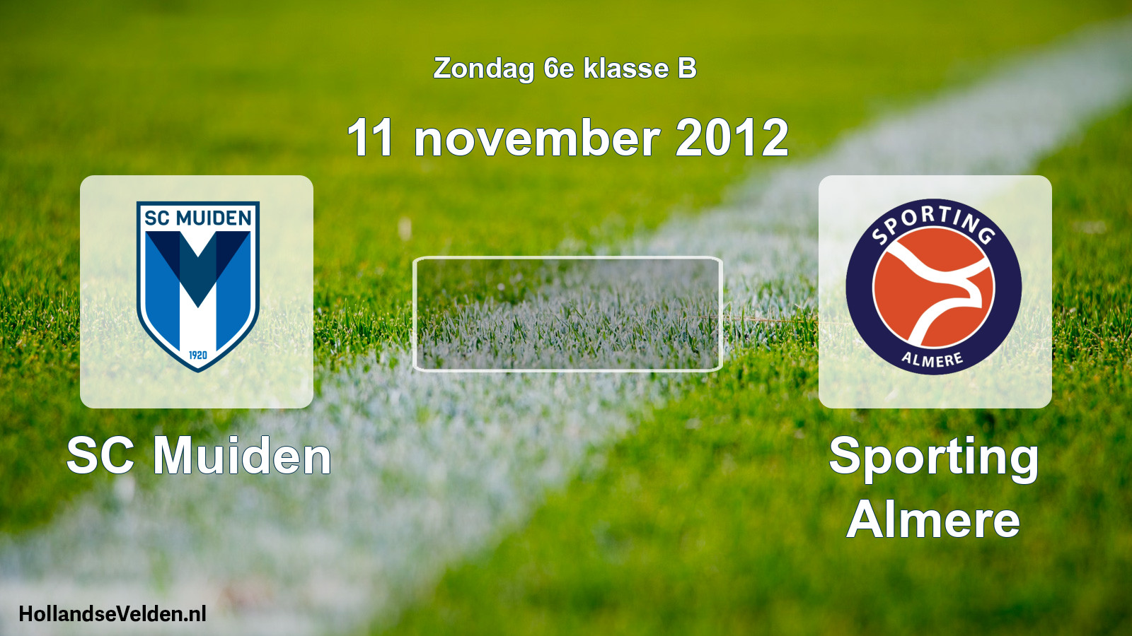 Scheduled Match: SC Muiden - Sporting Almere (11 November 2012)