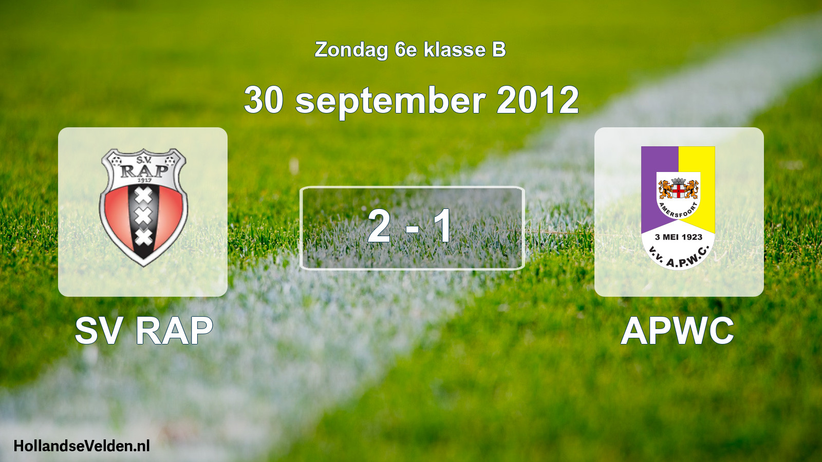 Total number of matches played: SV RAP - APWC 2 - 1 (30 September 2012)