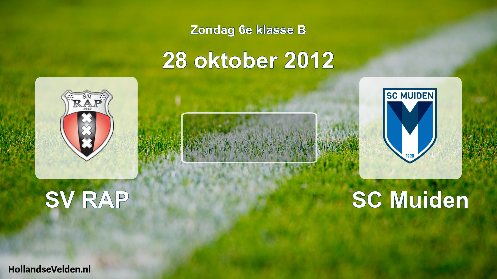 Scheduled Match: SV RAP - SC Muiden (28 October 2012)