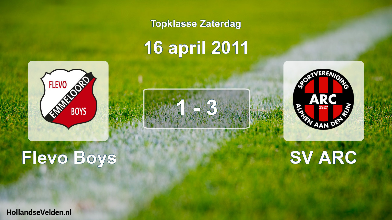 Total number of matches played: Flevo Boys - SV ARC 1 - 3 (16 April 2011)
