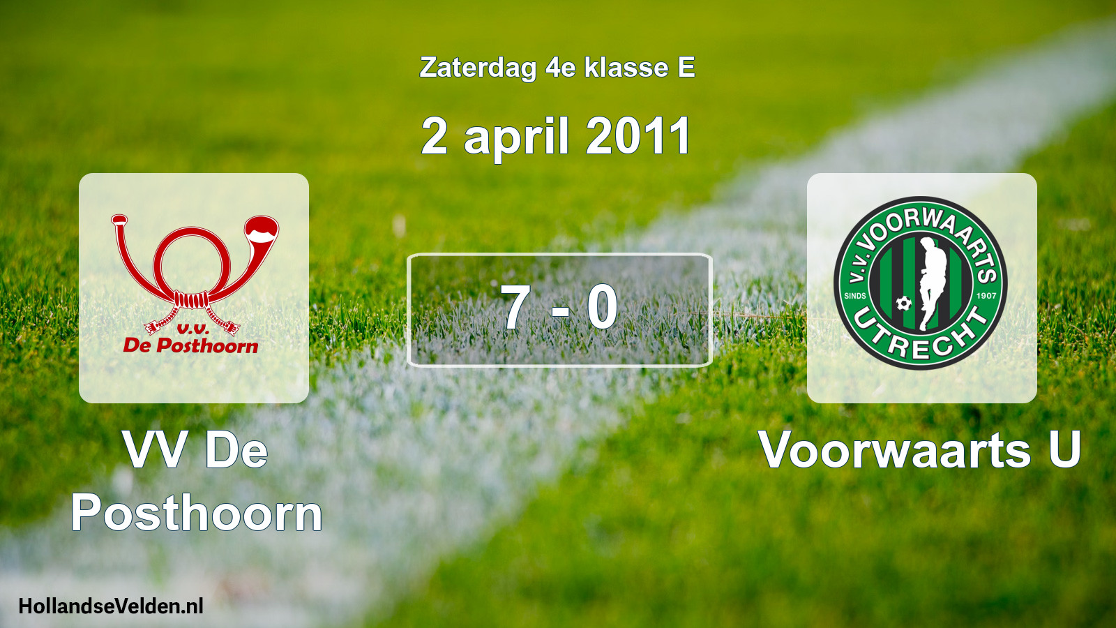 Total number of matches played: VV De Posthoorn - Voorwaarts U 7 - 0 (2 April 2011)
