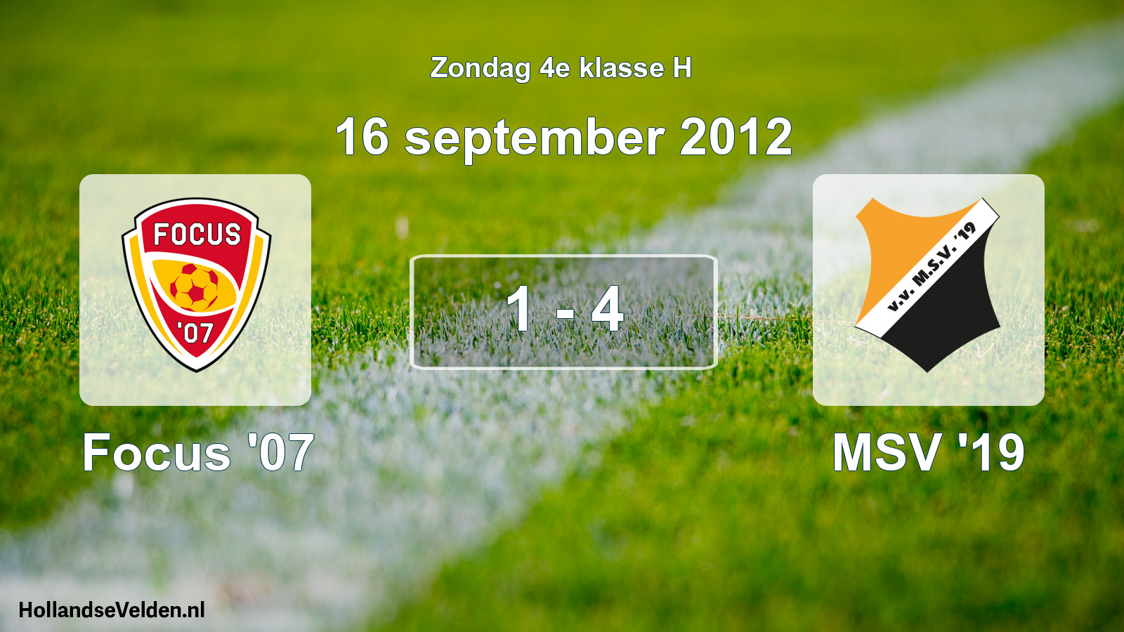 Total number of matches played: Focus '07 - MSV '19 1 - 4 (16 September 2012)