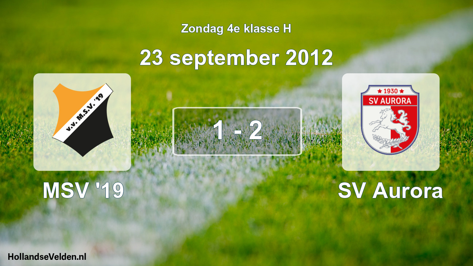 Total number of matches played: MSV '19 - SV Aurora 1 - 2 (23 September 2012)