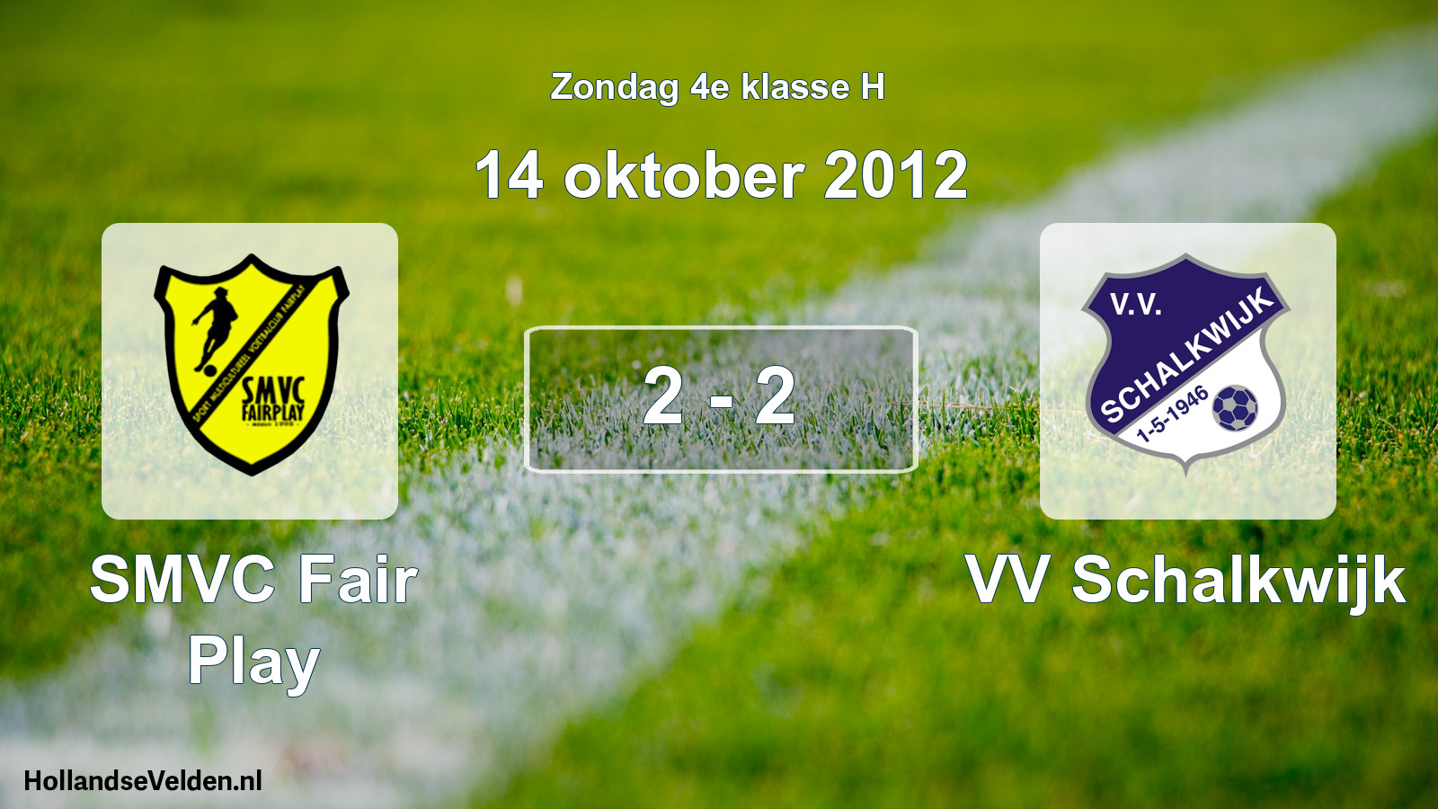 Total number of matches played: SMVC Fair Play - VV Schalkwijk 2 - 2 (14 October 2012)