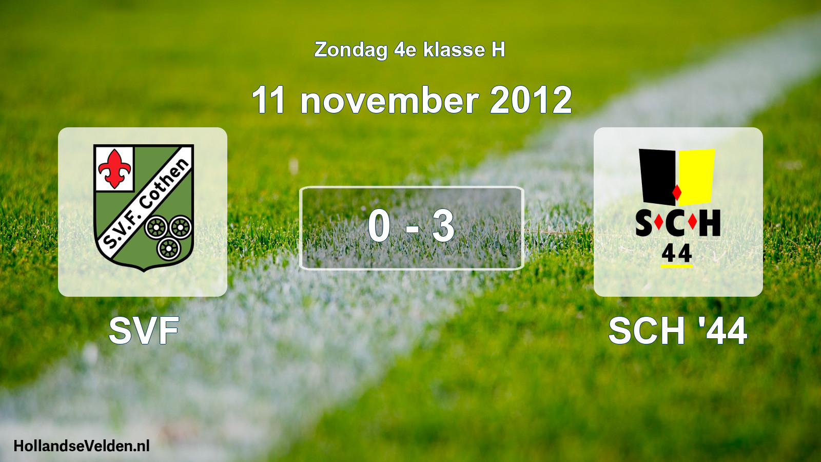 Total number of matches played: SVF - SCH '44 0 - 3 (11 November 2012)