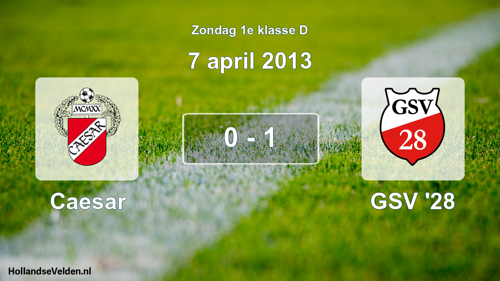 Total number of matches played: Caesar - GSV '28 0 - 1 (7 April 2013)