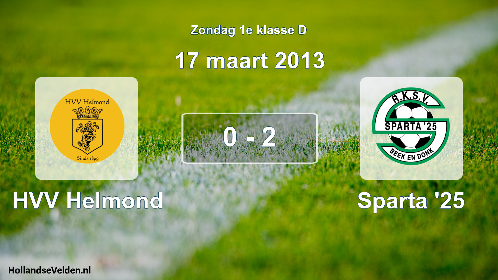 Total number of matches played: HVV Helmond - Sparta '25 0 - 2 (17 March 2013)