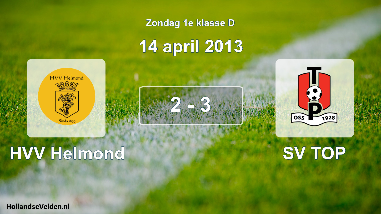 Total number of matches played: HVV Helmond - SV TOP 2 - 3 (14 April 2013)